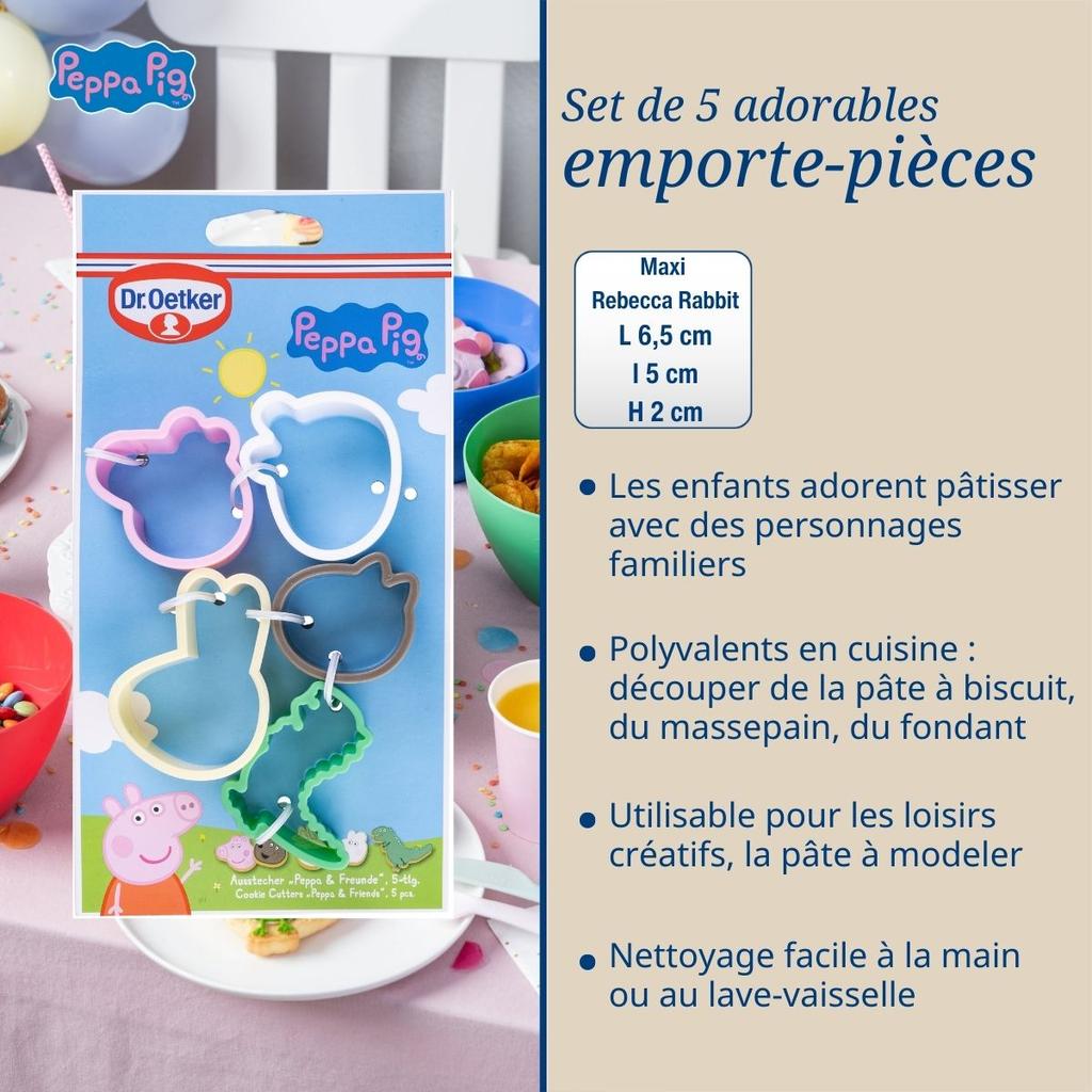 Ensemble de 5 emporte-pièces pour enfants Dr. Oetker Peppa Pig ref. 2954