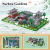 Klassischer Garten von Suzhou Bausteine Chinesische Architektur Mikro-Bausteine Modell mit LED-Licht DIY Bausteine Spielzeug für Kinder Geschenke