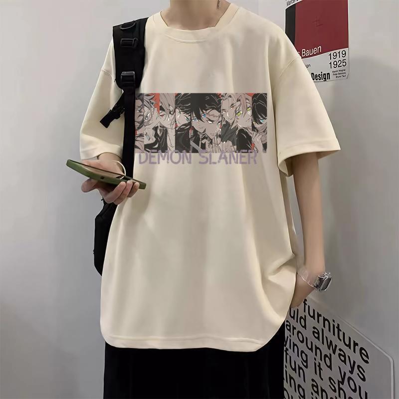 

Ghost Annihilation Blade Nine Pillars Men s and Women s T-Shirt Summer Loose Animation Cartoon Two-Dimensional Printing T-Shirt S