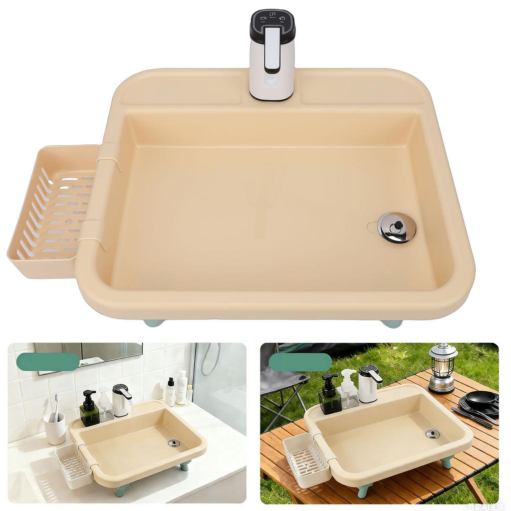 Portable Sink with Electric   Easy Setup Mobile Hand Wash Station for Outdoor Dishwashing Camping
