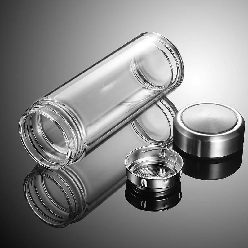 PINYU Double-Wall Glass Tea Tumbler