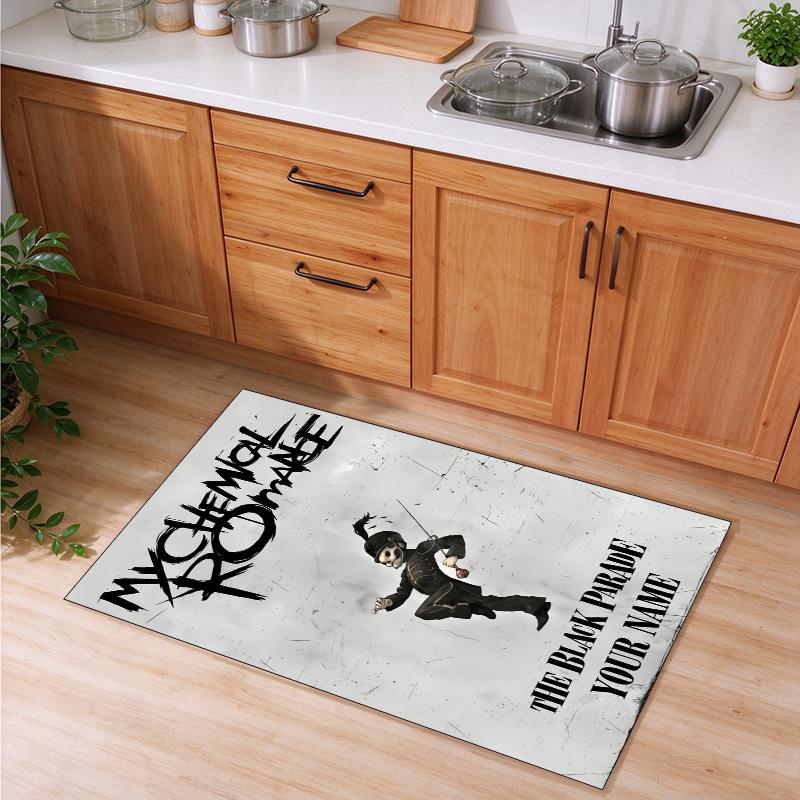 My Chemical Romance Customizable name kitchen floor mat easy to clean and wipe down Suitable for kitchens living rooms and entryways—a perfec