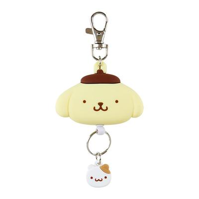 Sanrio Reel Keychain Pompompurin Key Mascot Pudding POMPOMPURIN 13 X X Character 168718 Face-shaped 6.4 1.8cm