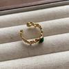Gem series ring retro European and American light luxury gemstone niche design open oval personalized ring finger ring