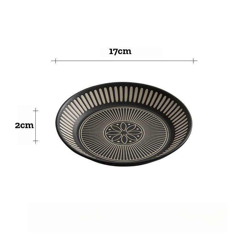 

Printed Embossed Deep Dinner Plate 6.6 inches чорний