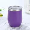Stainless Steel Eggshell Wine Tumbler 12oz Double Wall Vacuum Insulated Reusable Cup for Birthday Holiday Gifts