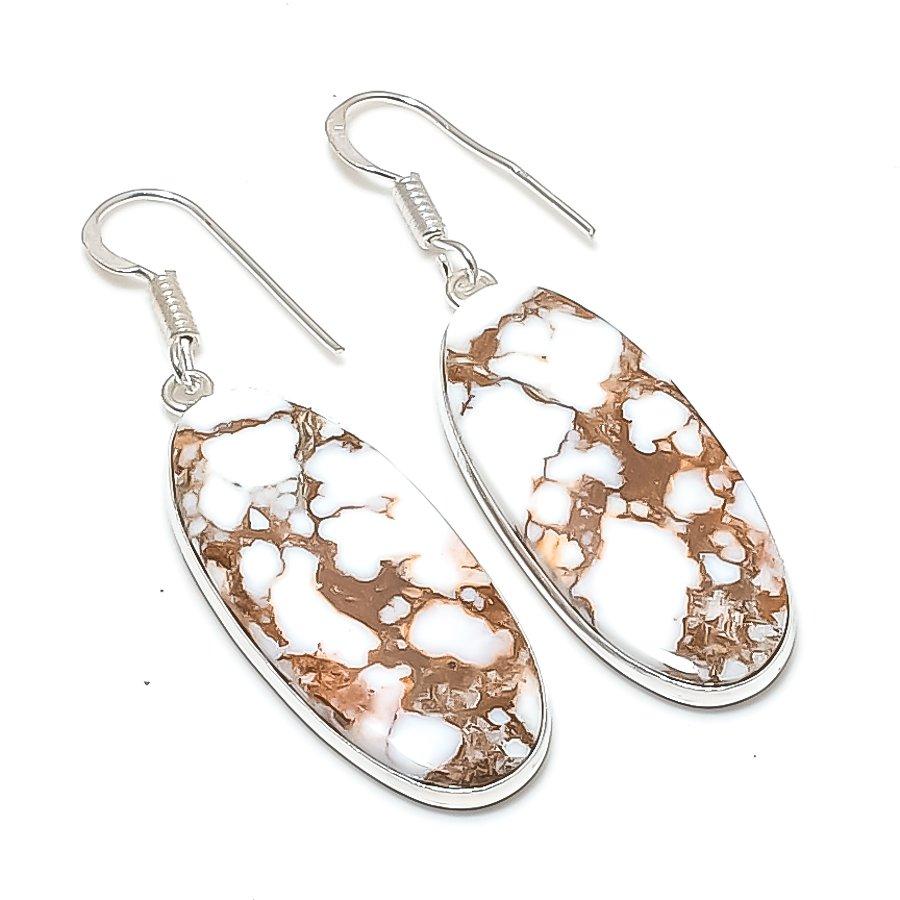 Natural Wild Horse Gemstone 925 Sterling Silver Jewelry Earring 2.05  AE-12177