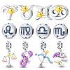 Copper 3 Types Of Twelve Zodiac Charm Series Beads For Original Design 3Mm Bracelet Handmade DIY Producing Women Jewelry Gifts