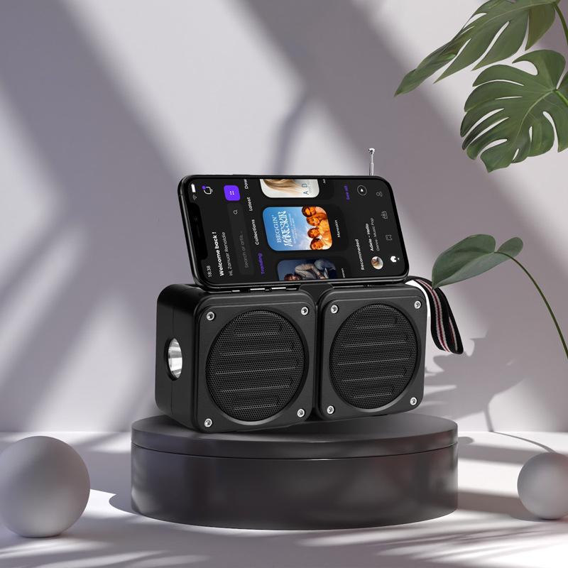 F30 Dual Solar Bluetooth Speaker: Portable Outdoor Wireless Speaker with Radio & Stand