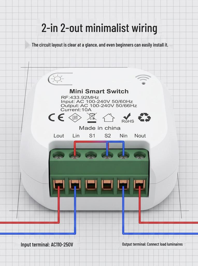 Wireless Multi-Control Light Switch with BFT Rolling Code Support