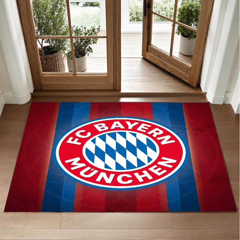 Bayern Munich Design Crystal Velvet Rug Soft Decorative Mat for Bedroom Entrance