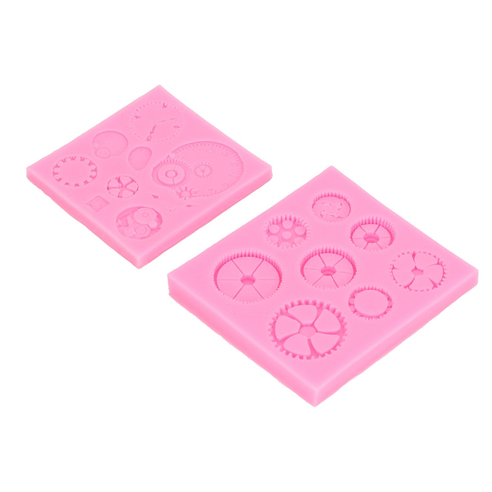 

2 шт. Шестерни торт силиконовые формы панк стиль устойчивы к высоким температурам часы шестеренки помадка форма для DIY