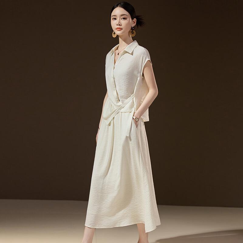 Women's Summer Two-Piece Short-Sleeve Top & Skirt Set