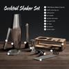 Kit cocktail - vinenco - shaker boston 750 ml - 10 pezzi - acciaio inox spazzolato - elegante cofanetto regalo