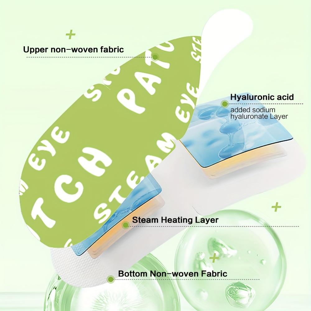 10pcs Hyaluronic Acid Steam Eye Masks, Latex-Free, Moisturizing Eye Treatments for All Skin Types, Soothing Nap & Travel Steam Compress with UV Block