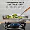 8/10 Inch Tri-Ply Stainless Steel Frying Pan No Coatings Skillet Professional Cooking Skillet Induction Compatible Pan Oven Safe