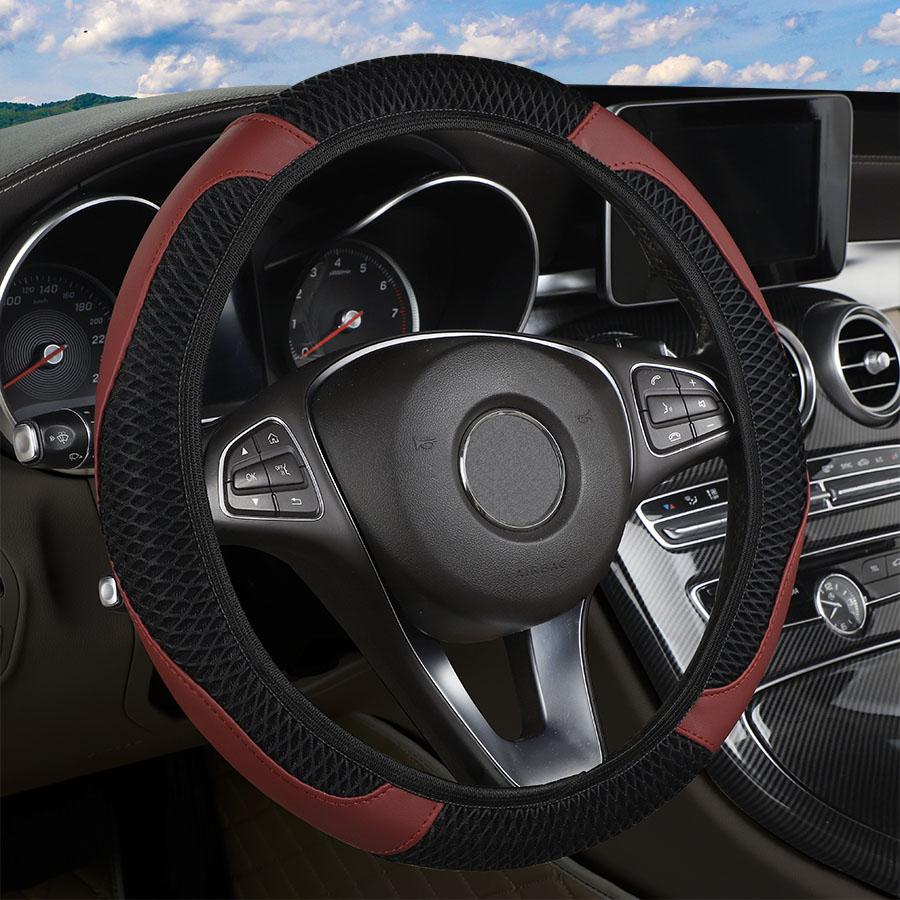 

Дышащее углеволокно Трехмерный Тисненый-авто Без Внутреннего Кольца Чехол на Руль Автозапчасти для 14,5-15 Дюймов