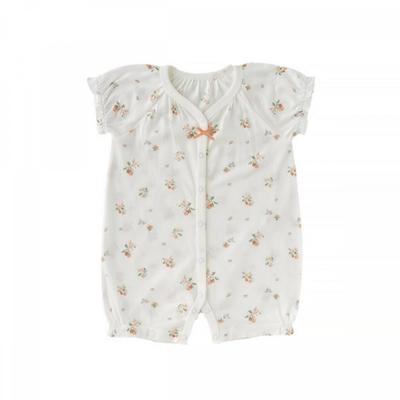 Bird Flower Linen Half Sleeve Romper 36370 041 17