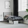 VidaXL Metal Bed Frame with Headboard Black 75x190 Cm 352309