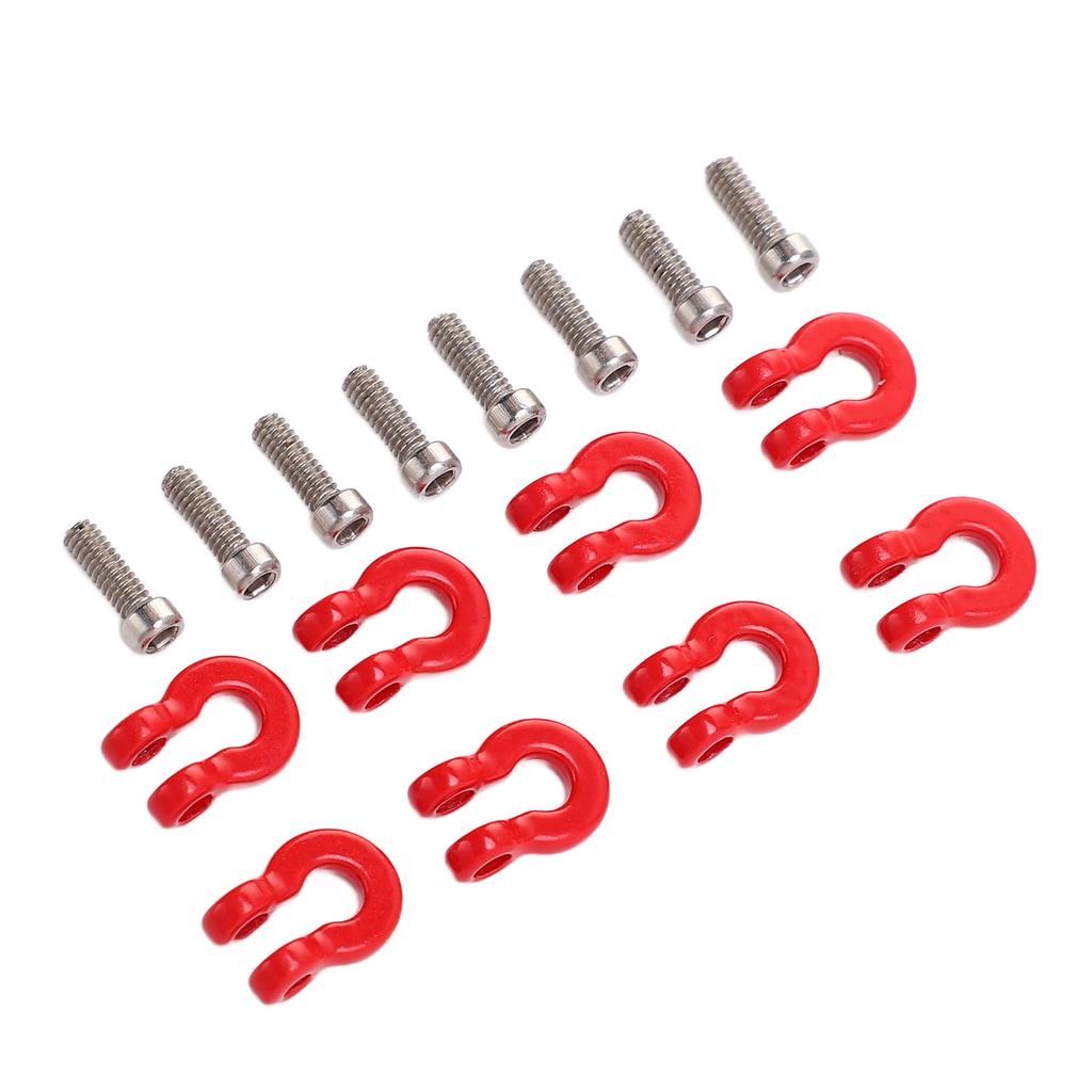 8PCS Metal Front Rear Bumper Trailer Hook Tow Shackle Rescue Hook for Axial Scx24 124 Car