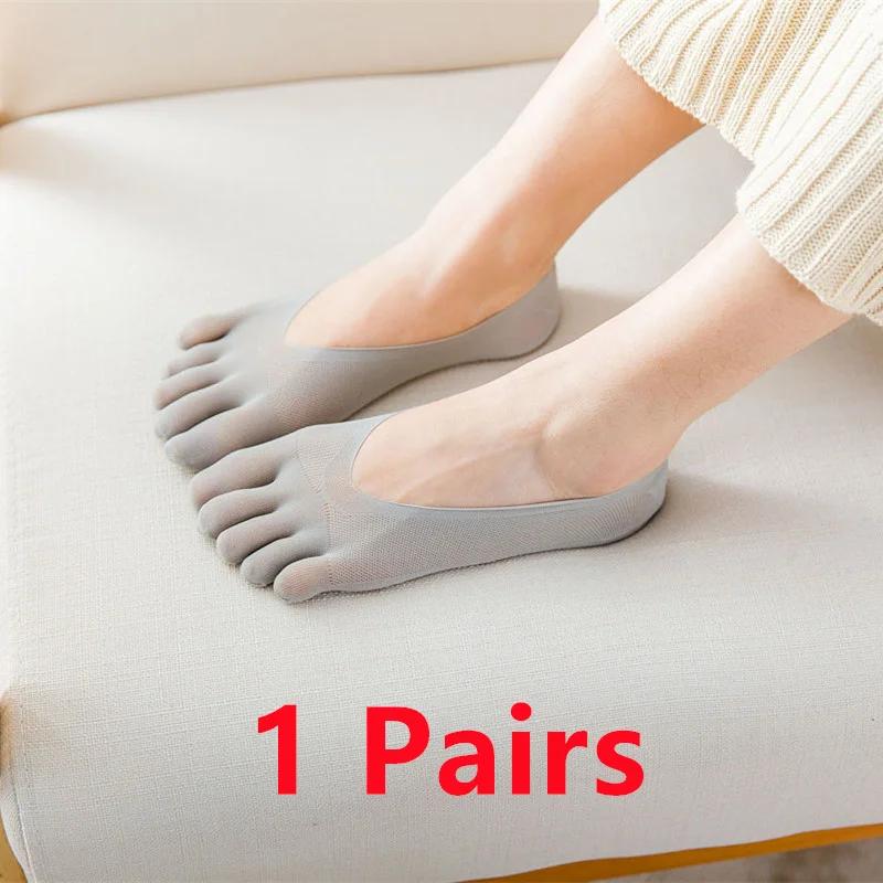 1/3/5 Pairs/Lot Women Summer Five-Finger Socks Ultrathin Funny Toe Invisible Boat Sokken Silicone Breathable Short Low Ankle Sox