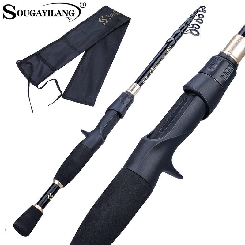 Tijă Telescopică de Pescuit Sougayilang 1.8-2.4m Ultralight Tijă Spinning/Casting pentru Pescuit Tijă de Pescuit din Fibră de Carbon Echipament Pesca