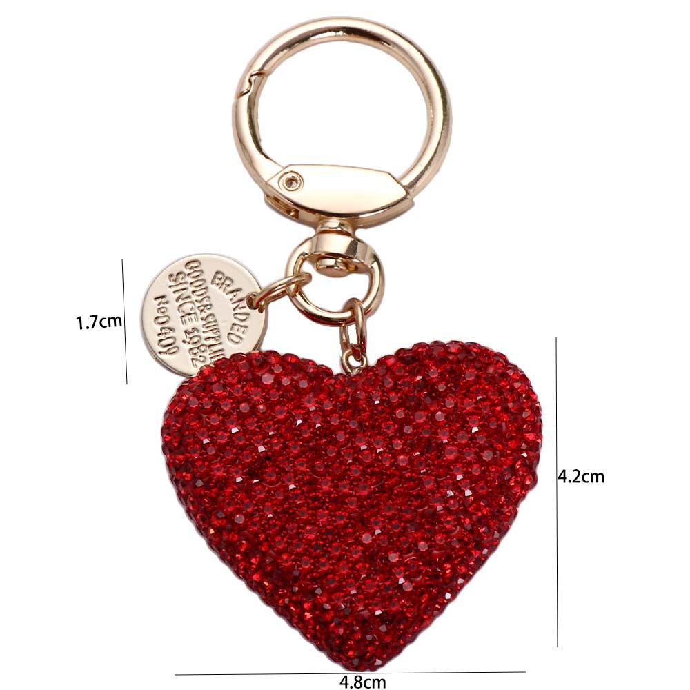 Backpack Pendant Interior Accessories Keys Holder Crystal Keyring Key Ring Love Heart Keychain