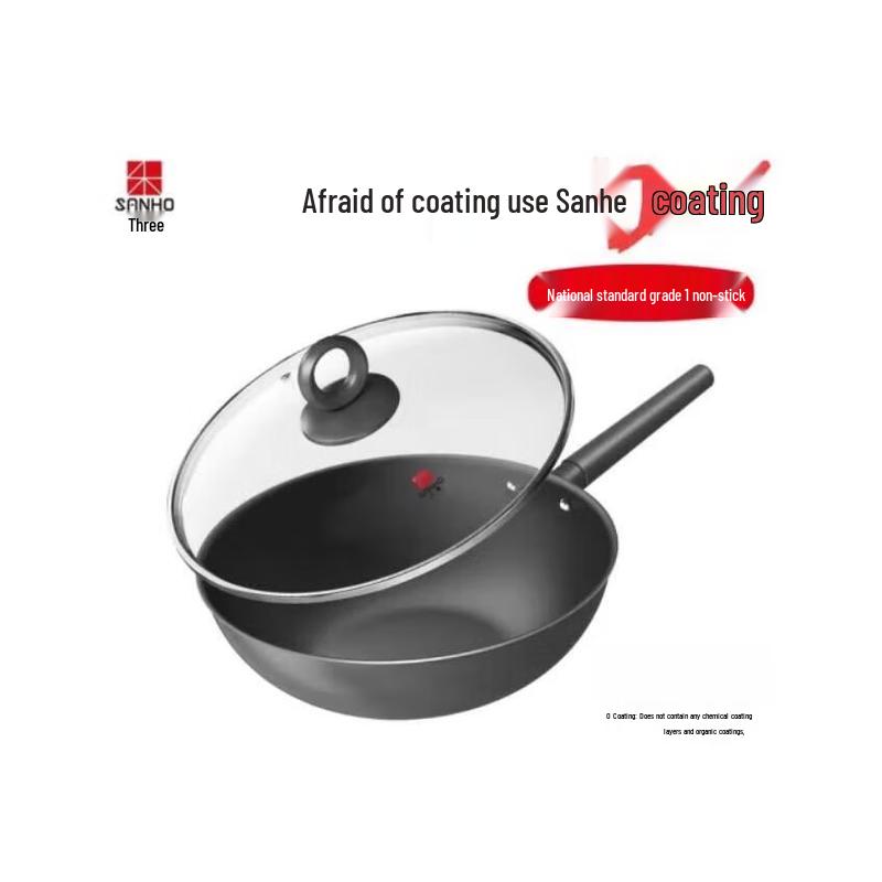 Sanhe 32cm Stainless Steel Non-stick Wok with Titanium