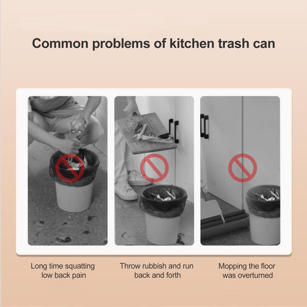 13L Wall Mounted Kitchen Trash Can Foldable Hanging Waste Bin for Cabinet & Bathroom