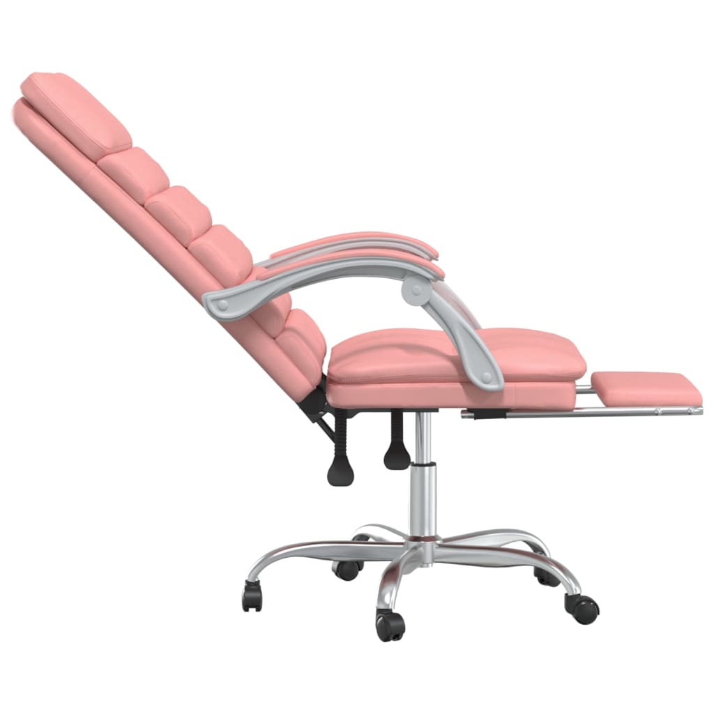 Massage Office Chair in Pink Artificial Leather