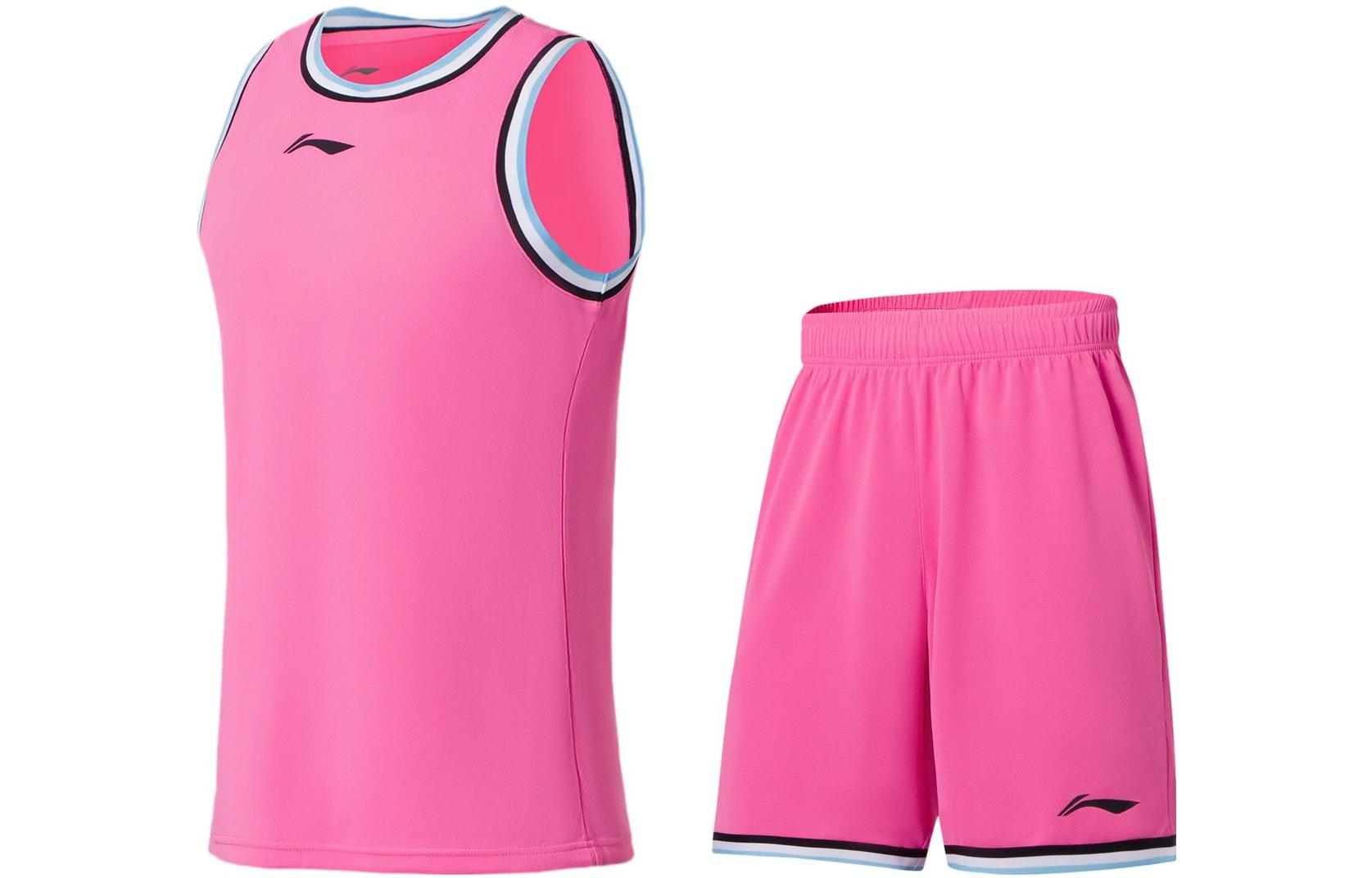 Li Ning Sports Basketball Collection Basketball Suits Men s Du Juan Pink Moderate Straight Fit AATS003-13 L