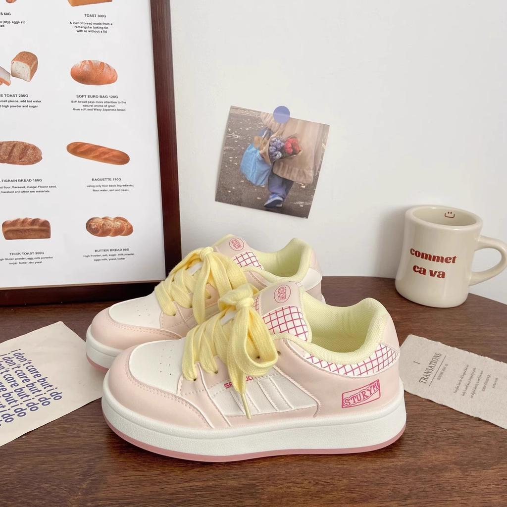2025 Spring New High-value Bread Shoes Women's Platform Versatile White Shoes German Training Shoes Retro Casual Sports Shoes
