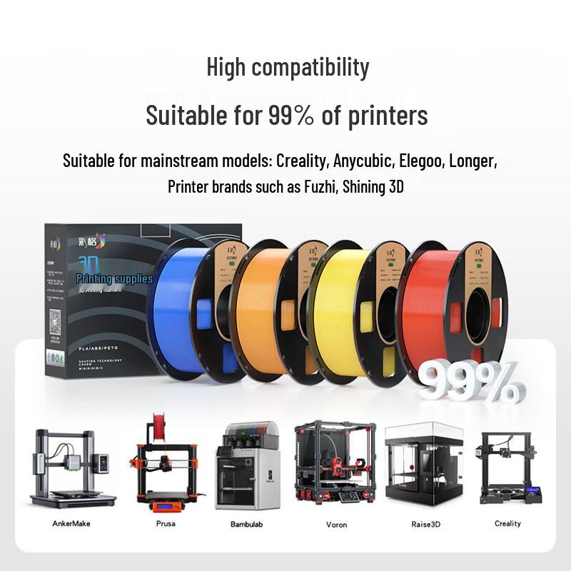 Cai Ge Silk PLA 3D Printer Filament 1.75mm, 1kg CN plug (adapter included)