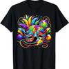 Mardi Gras Autism Awareness Mask Feathers Puzzle T Shirt
