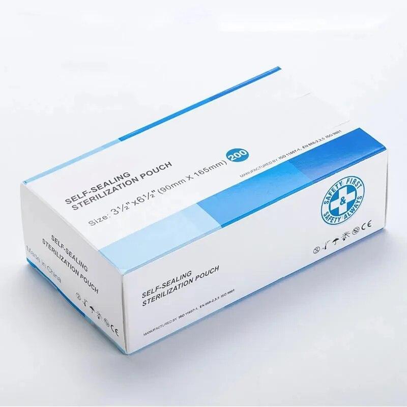 

200 шт. сумка для дезинфекции оборудования медицинская самогерметизирующаяся и одноразовая коробка для стерилизации аксессуары для татуировок 1 коробка
