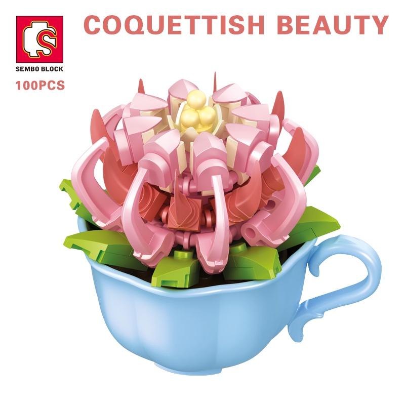 8 Style MOC Creative MINI Flower Pot Plant Building Block City Cherry Tree Decoration Bricks DIY Girls Boys Kids Toys Gifts