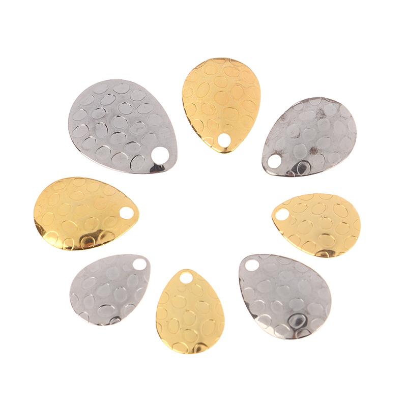 20Pcs Fishing Spinner Blades Metal Waterdrops Shape Spoons Plaice For Tackle Craft Bait Tool Lure Diy Hard Bait Accessories