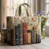 Gesteppte Tragetasche Retro-Print Stoff Pendler-Tote Vintage Leicht Faltbare Handtasche für Damen Tägliche Nutzung Reise Einkaufen