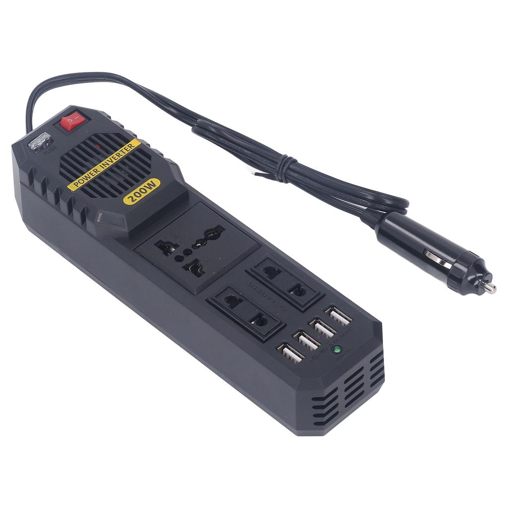 Car Power Inverter 200W 12V to 220V PWM Modified Sine Wave Adapter Converter with 4.1A USB Ports