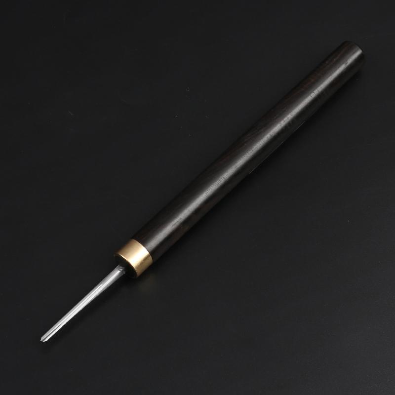 Nitriertes Weißstahl Holzschnitzmesser mit Griff aus lila Sandelholz