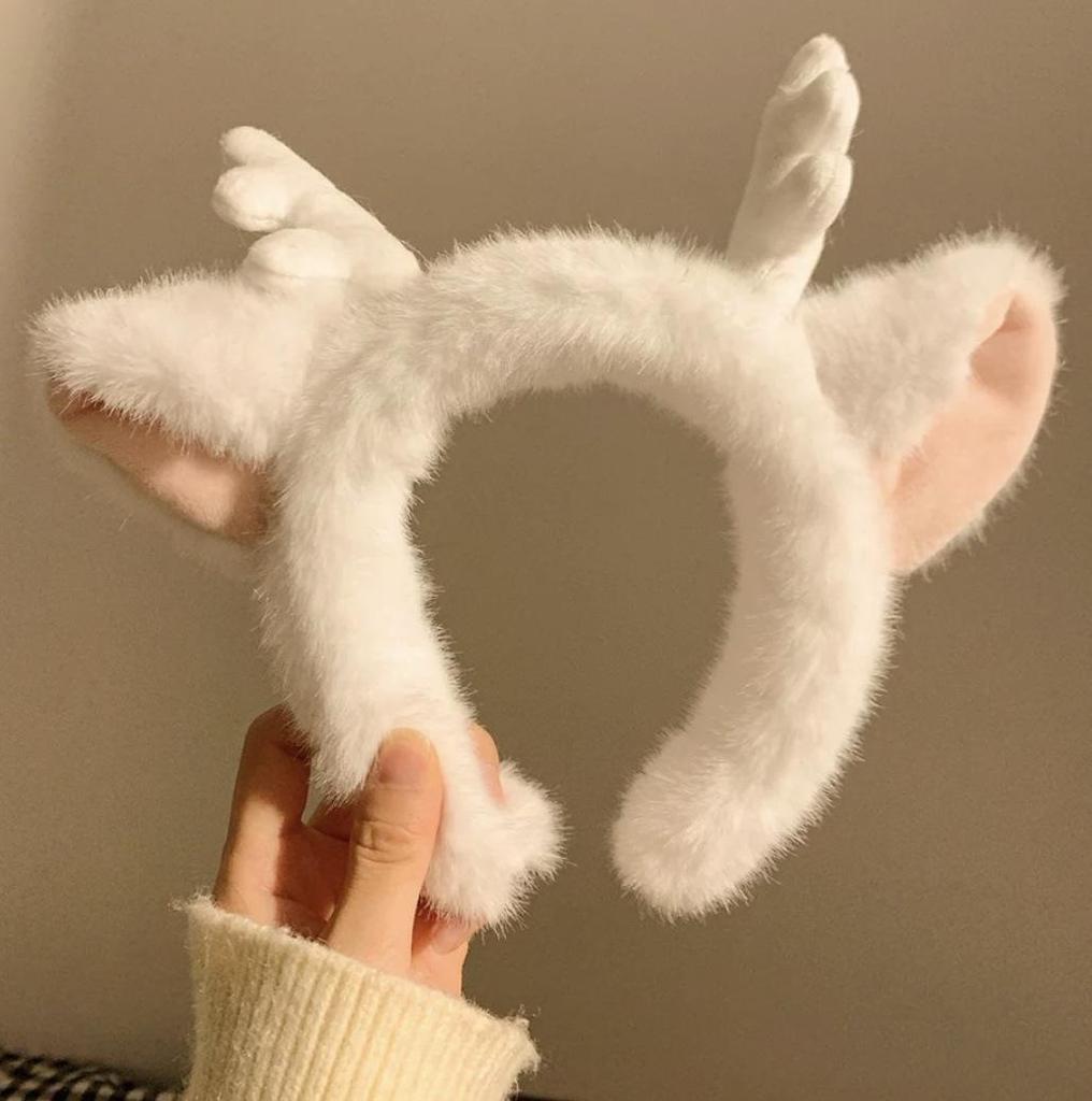 Maroon Dragon Horn Plush Headband - Cartoon Antlers for Face Wash & Fun Performances