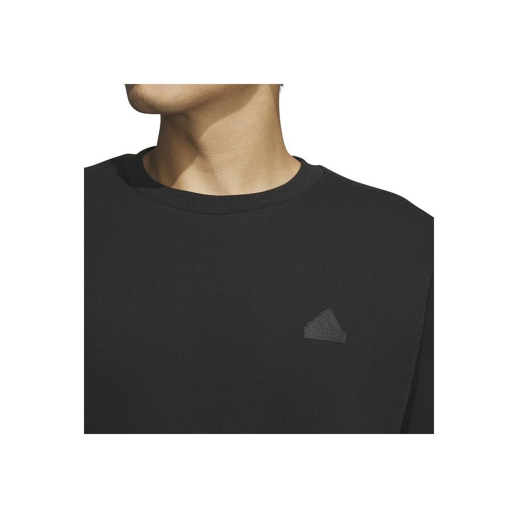 Adidas Solid Color Crew Neck Casual Long Sleeve Sweatshirt Men Sweatshirt Black JE8639