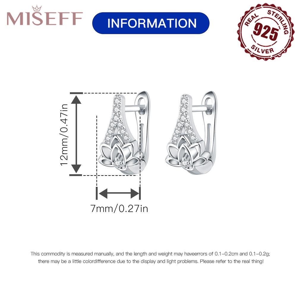 High-End S925 Sterling Silver Lotus Zircon Ear Cuffs for Women.