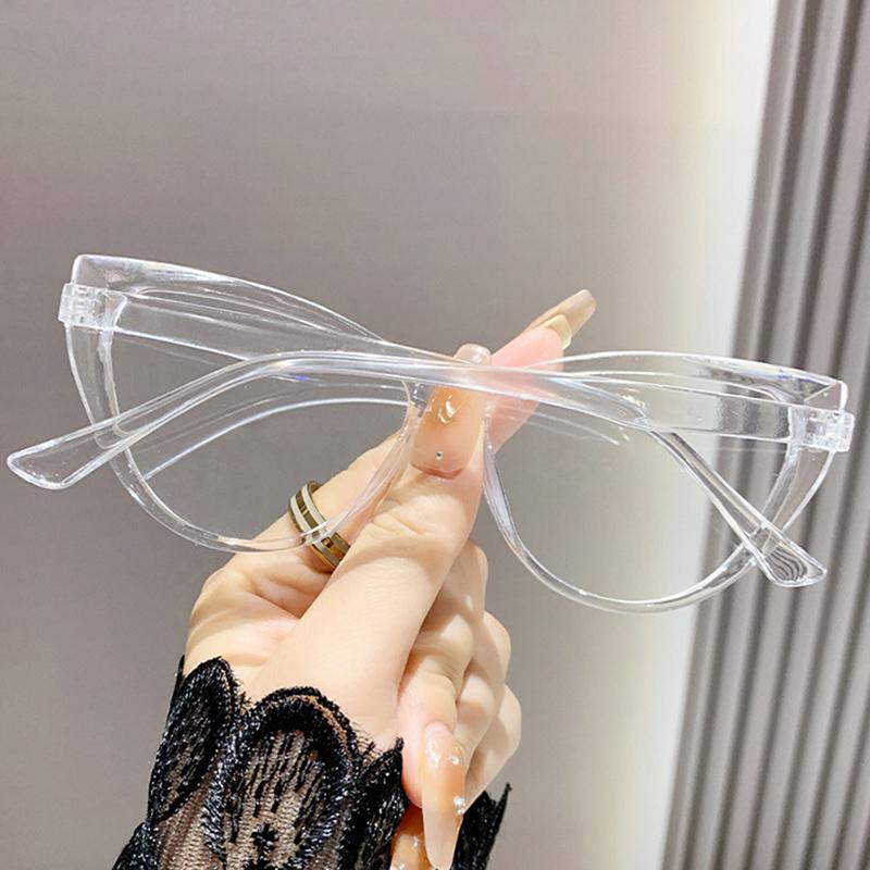 Óculos Vintage de Alta Definição Olho de Gato Anti Luz Azul 0 Grau Ultraleve Lentes Plano Óculos