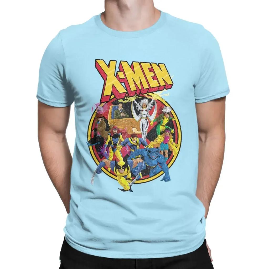 Marvel X-Men Animated Series Retro 90s Men TShirt Cotton Clothing Short Sleeve Round Neck Tee Shirt Printing T-Shirts