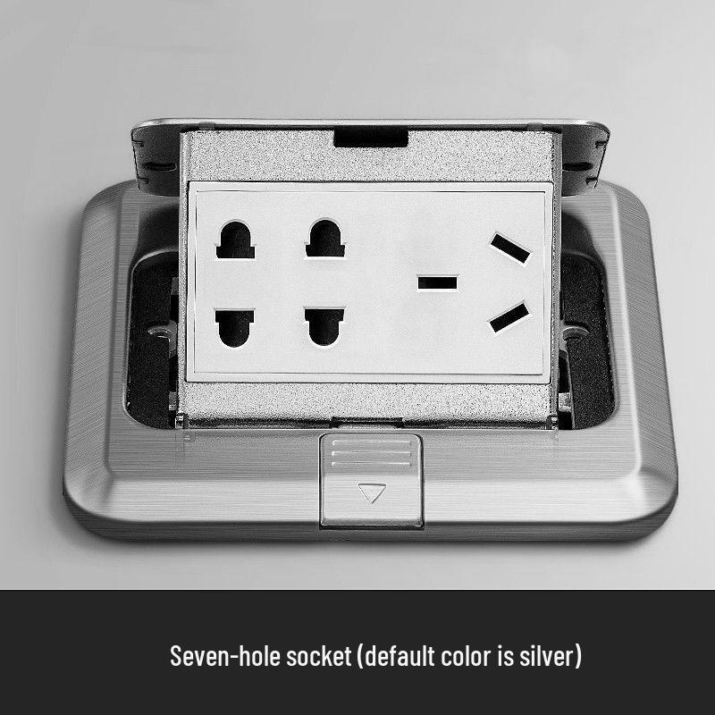 Waterproof Concealed Stainless Steel and Copper Pop-Up Floor Socket with 5 Power and 10 Network Ports