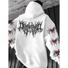 Unisex Y2K Gothic Punk Graphic Hoodie Oversized Long Sleeve Streetwear Sweatshirt