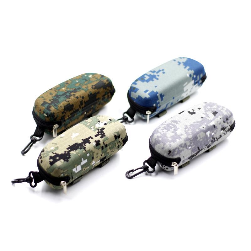 Camouflage Sunglasses Case Outdoor Portable Zipper Glasses Case EVA Sunglasses Organizer Storage Box For Outdoor Camping Hiking