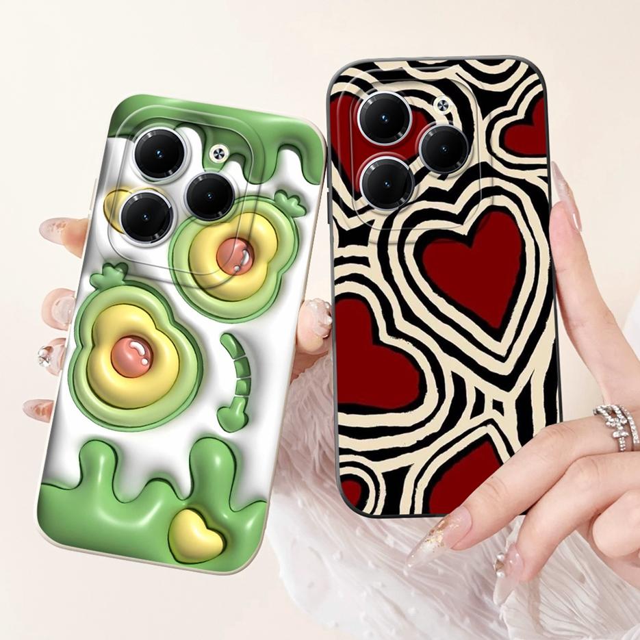 For Infinix Hot 40 Pro Case X6837 Cute Candy Painted Cover Shockproof Phone Case For Infnix Hot 40i Hot40 Pro Soft Fundas Bumper