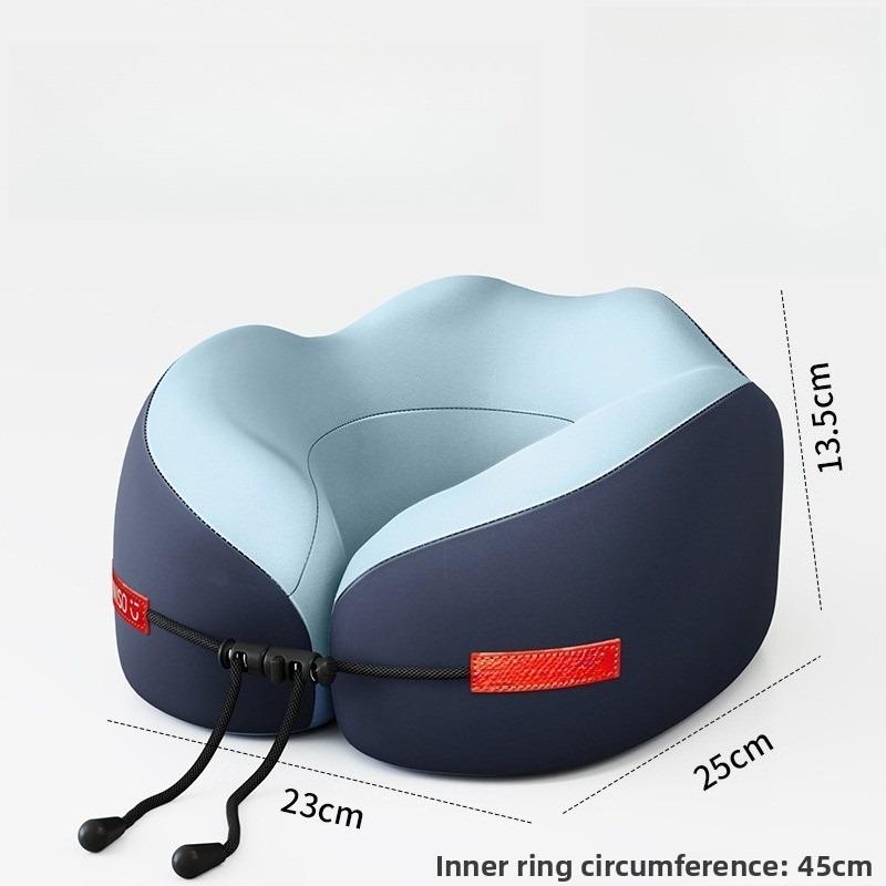 

U-образная подушка для шеи из пены с памятью, подходит для офиса, дорожная подушка, легко переносится и отправляется в коробку для хранения 23x25cm